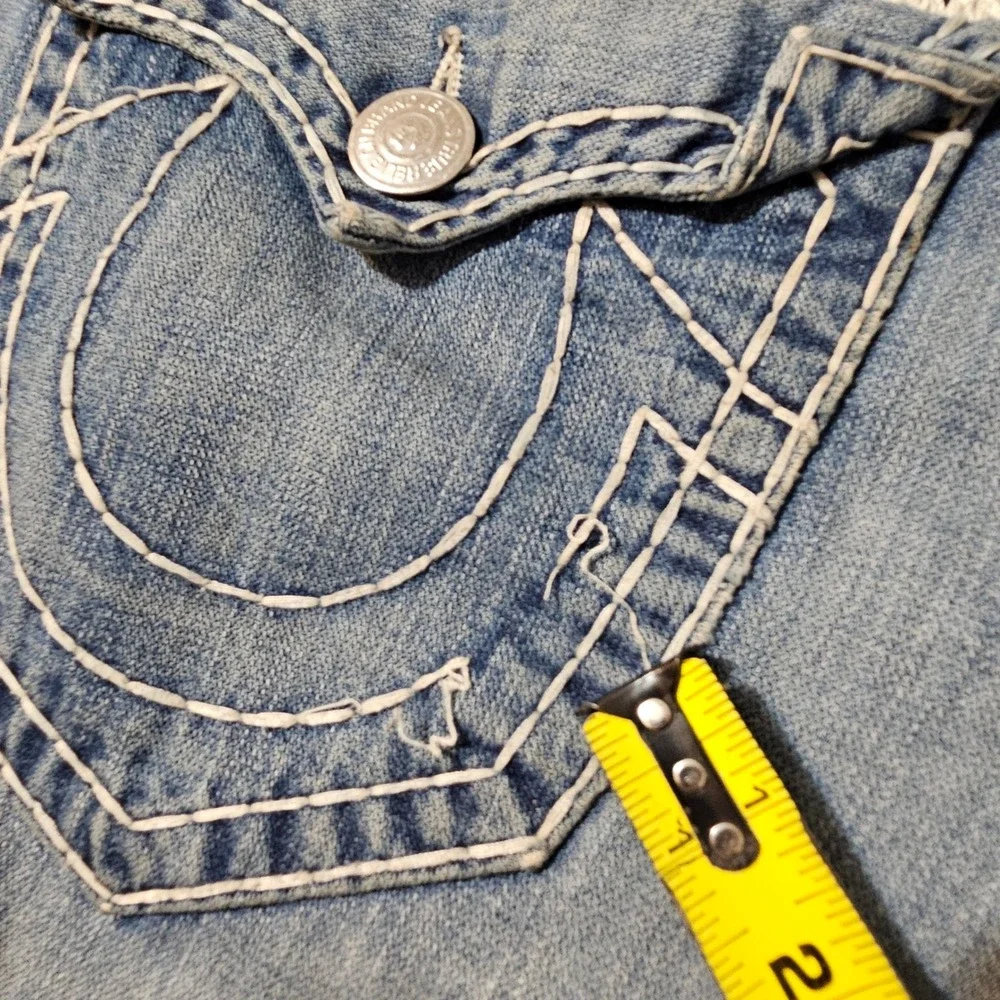 Vintage True Religion Denim Blue Jeans Men's Size 44x34 Point Guard Thick Stitch